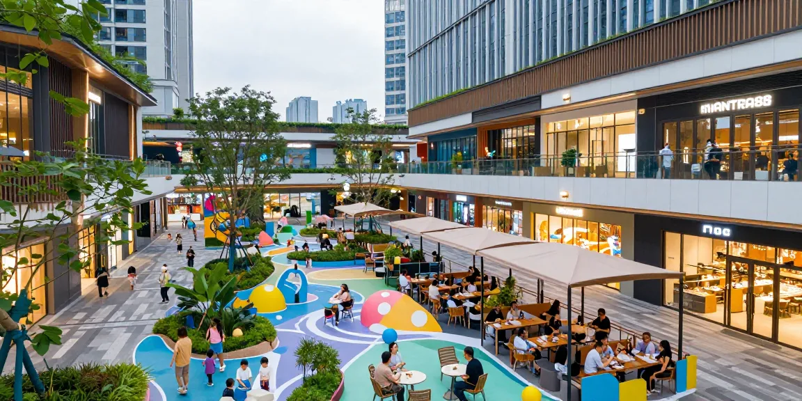 Vibrant MANTRA88 commercial entertainment center bursting with activity and urban charm.