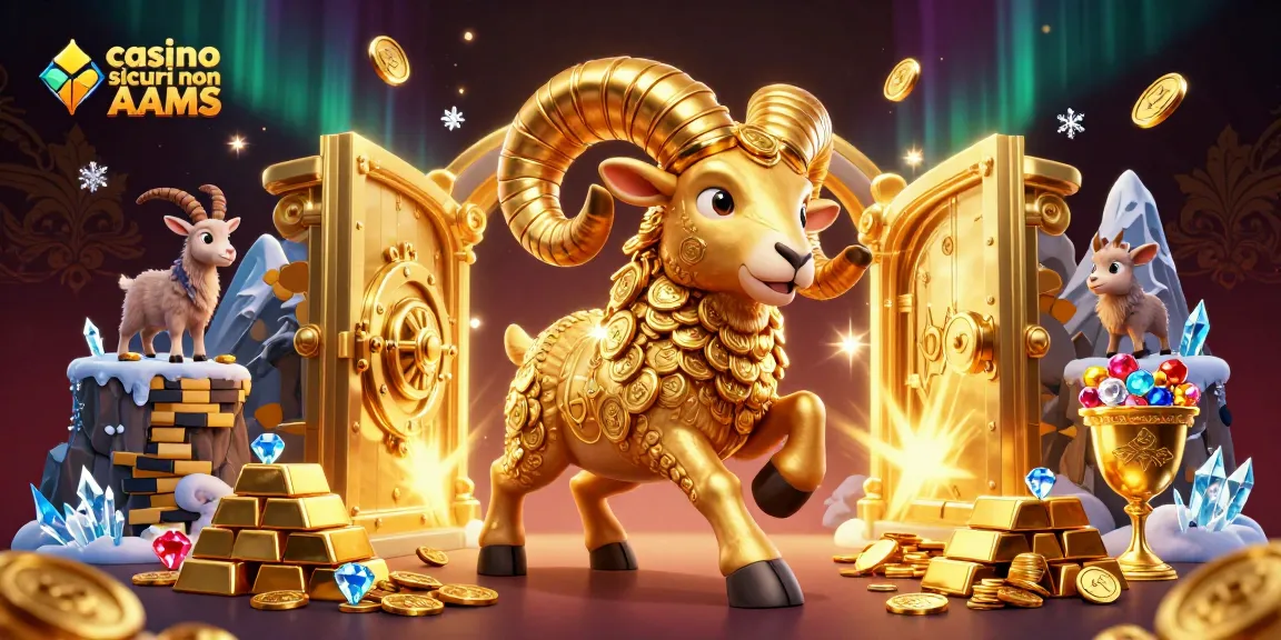 Gioco d'azzardo epico con un grande ariete dorato che carica verso la porta di un tesoro: casino sicuri non AAMS