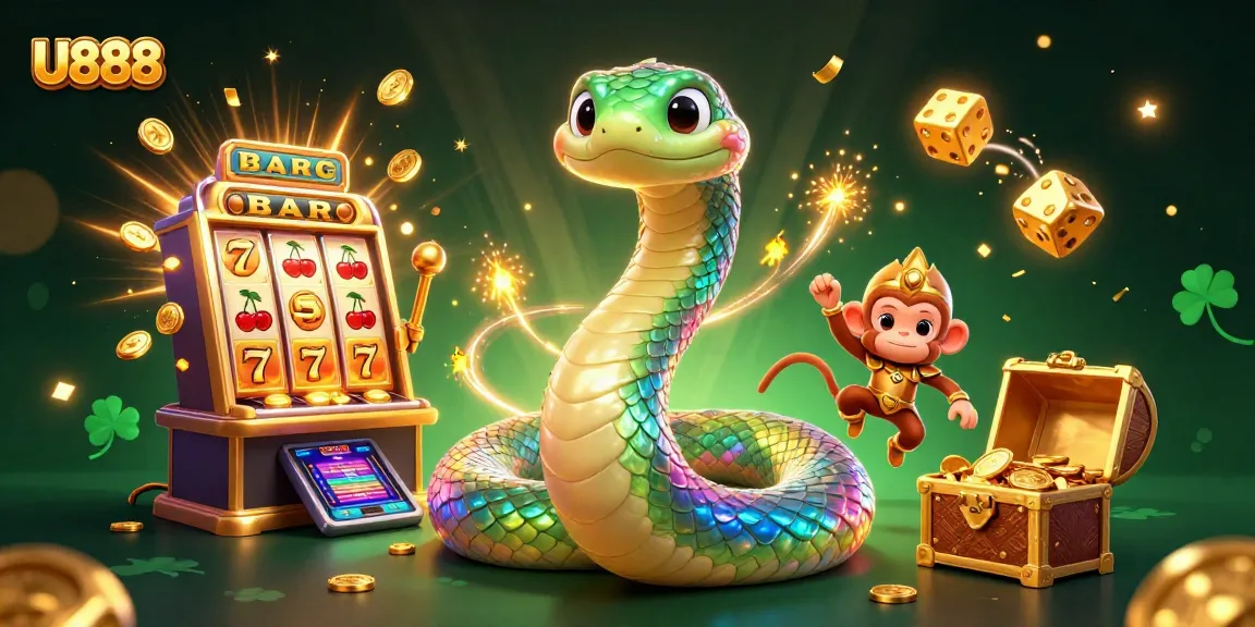 Score big with U888 as playful characters navigate a vibrant casino world filled with excitement.