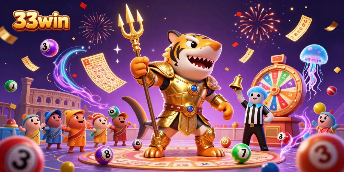 Experience thrilling gambling action at 33win with a tiger shark heroically battling in an underwater colosseum.