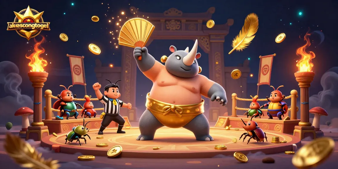Experience excitement with aksescongtogel as a beetle champion wins amidst flying coins and dynamic casino elements