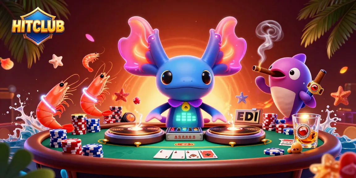 Join the excitement at HITCLUB with vibrant 3D cartoon characters celebrating casino vibes.