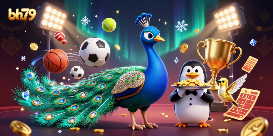 Engaging bh79 gaming scene with sports elements and dazzling casino characters in action.
