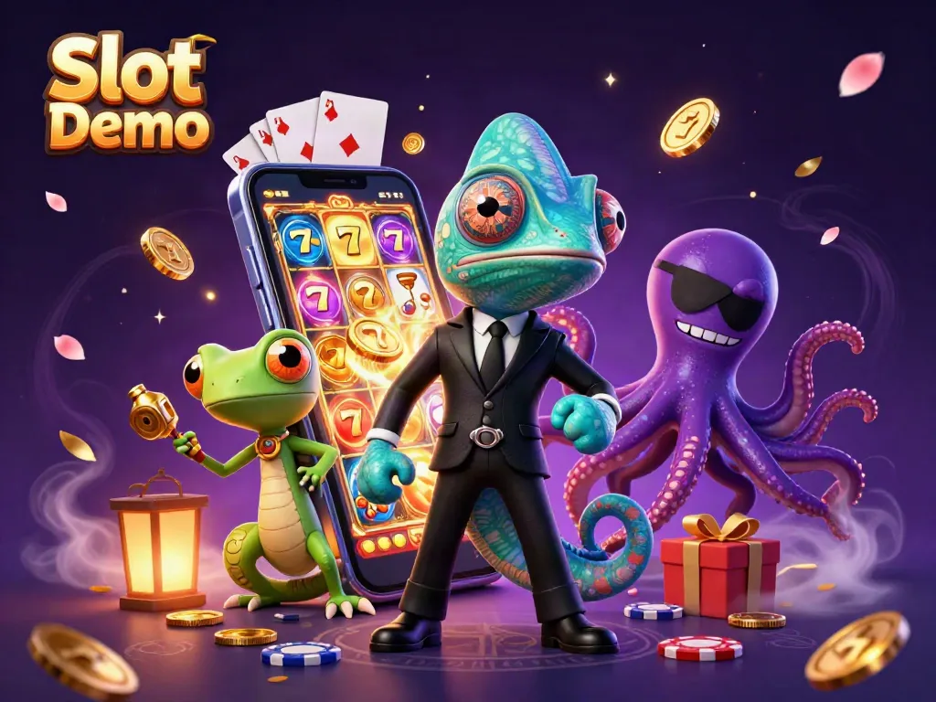 Spin the reels in this vibrant Slot Demo, featuring colorful characters and dynamic casino elements.