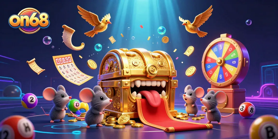 Engage with thrilling lottery excitement at on68, featuring colorful bouncing balls and treasure-filled adventures.