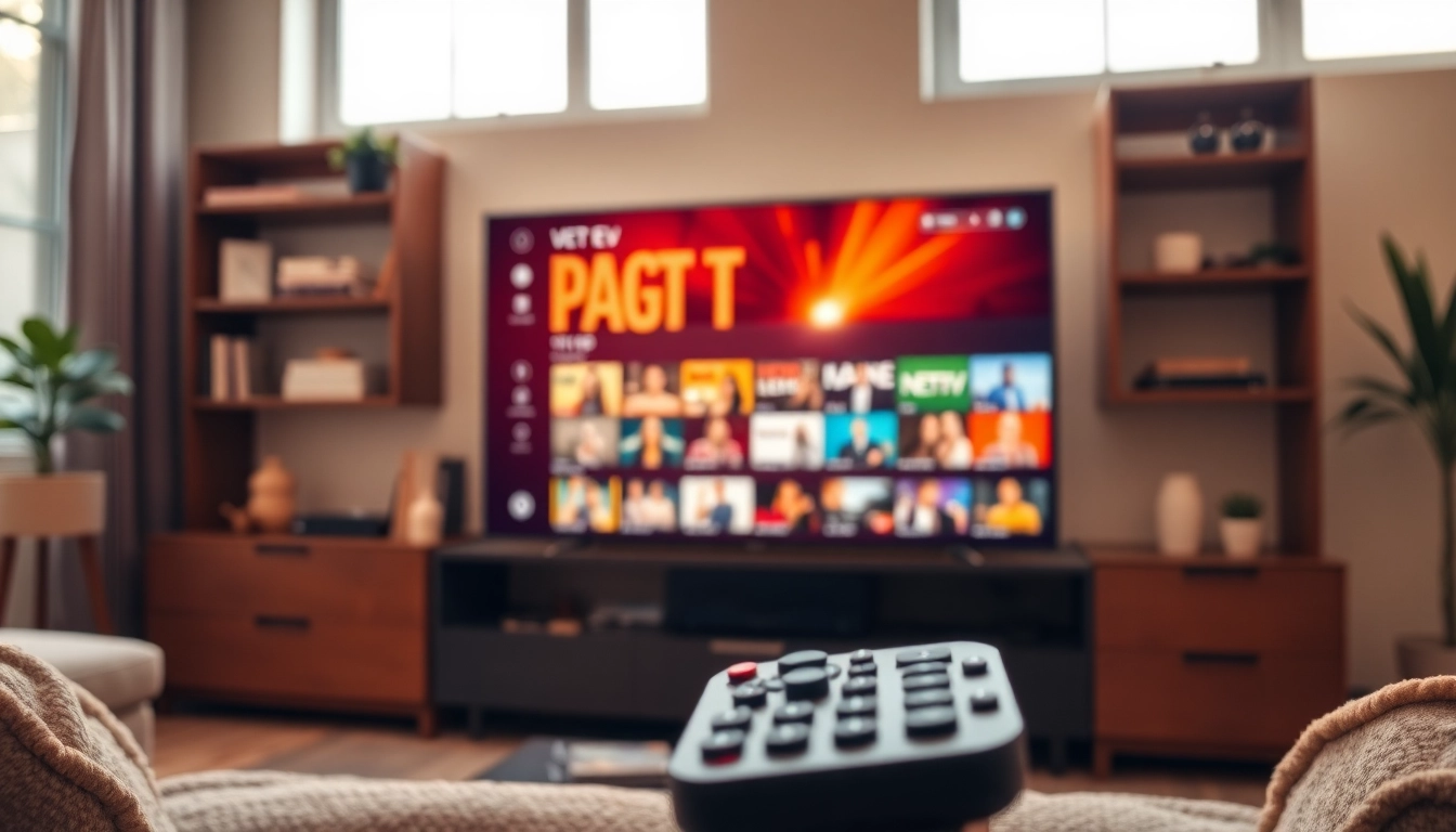Experience seamless entertainment with a free iptv trial showcased on a modern TV in a cozy setting.