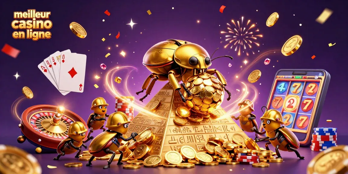 Illustration dynamique mettant en valeur le meilleur casino en ligne avec des personnages animés et des éléments de jeu captivants.