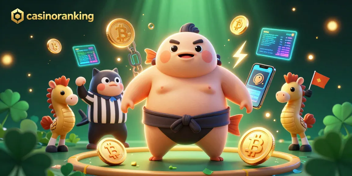 Engage with casinoranking's immersive underwater casino, featuring dynamic characters amidst crypto elements.