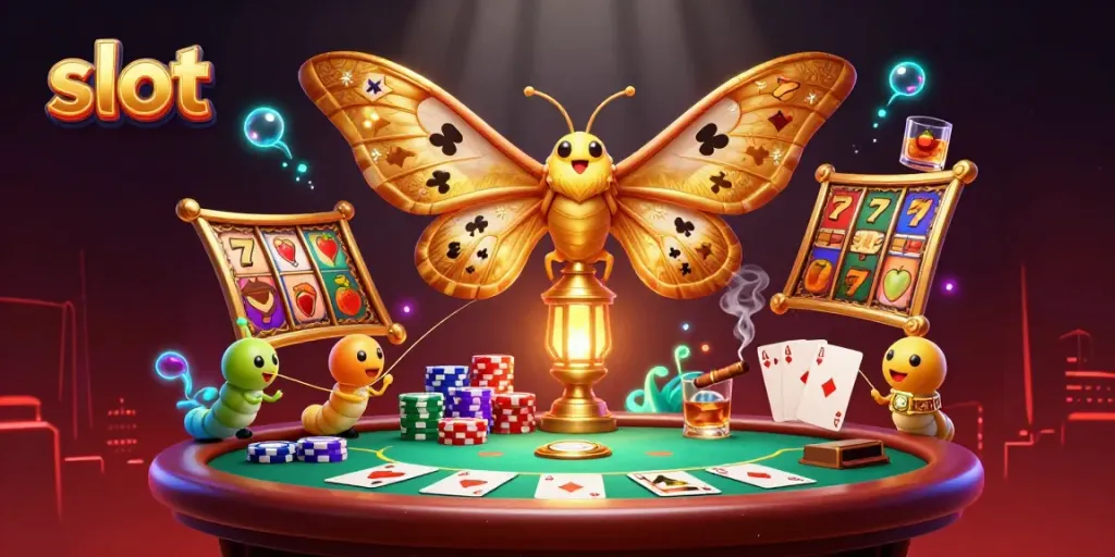 Slot yang mempesona dengan kupu-kupu raksasa dan elemen permainan kasino yang menawan.