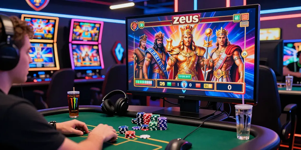 Players enjoying slot zeus on a vibrant online casino interface, highlighting excitement and modern gaming.