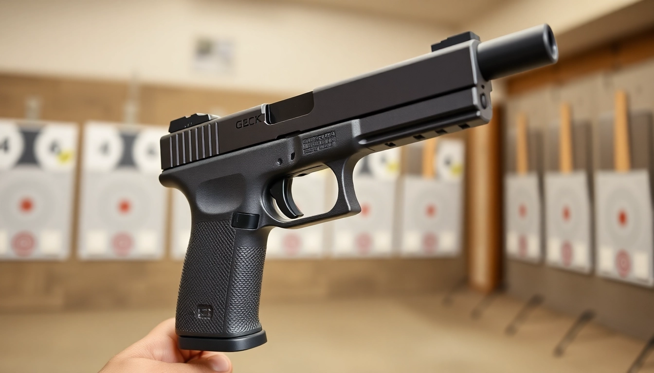 Glock 43X MOS showcased in a detailed close-up, emphasizing its sleek design and optics-ready features.