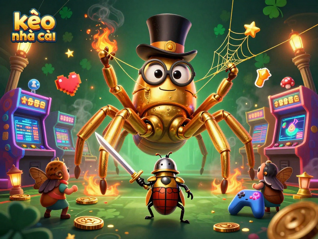 Join the excitement at kèo nhà cái, where a golden tarantula weaves a web of winnings!