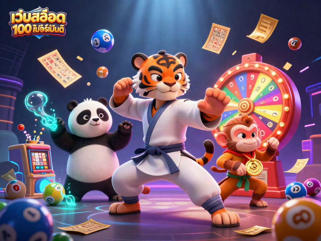 Experience thrilling moments with เว็บสล็อต แท้ 100 เปอร์เซ็นต์ in this vibrant 3D casino illustration.