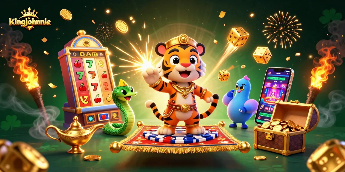Experience the thrilling jackpot excitement at kingjohnnie with slots bursting with coins and vibrant symbols.