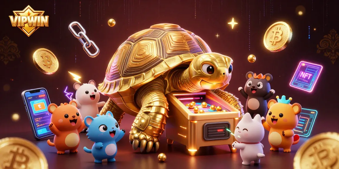 Experience thrilling gameplay at VIPWIN with our exciting casino games and vibrant 3D illustration.